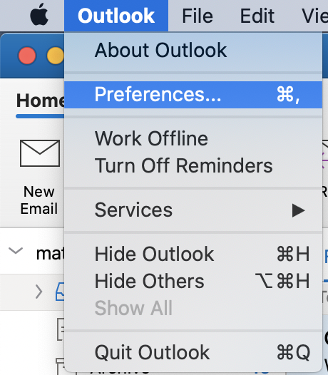 outlook 365 for mac steps to remove email address